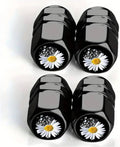 4Pack Daisy Butterfly Tire Valve Stem Caps Aluminum Rust-Proof Valve Covers