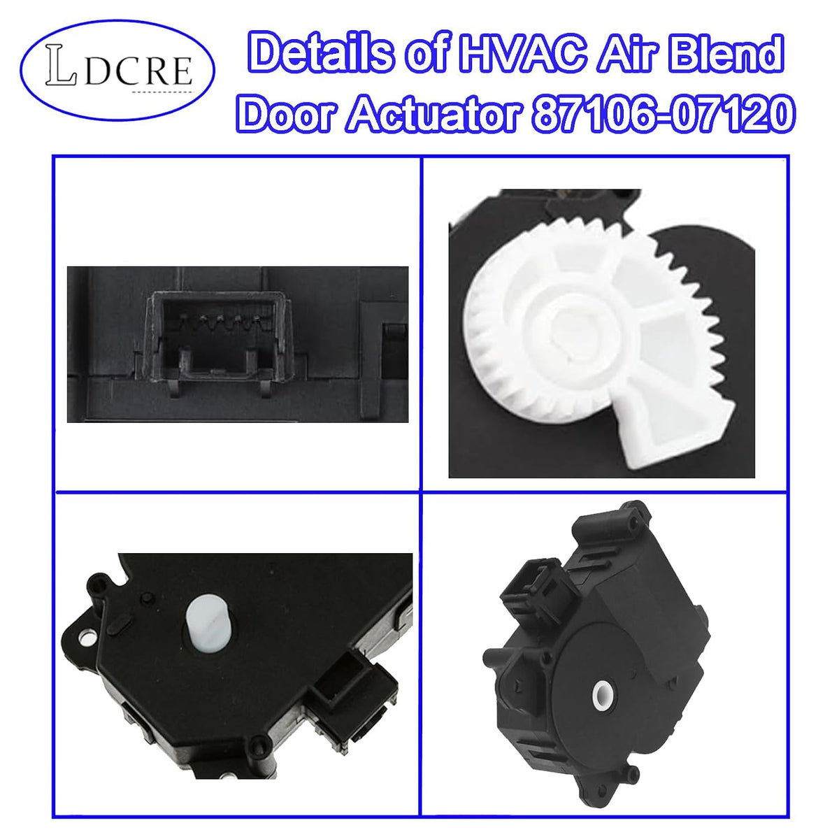 HVAC Air Blend Door Actuator 87106-07120,Compatible with Toyota 2007-2017 Camry Avalon Highlander Sienna Venza Lexus ES350 RX350，Main & Left Main Air Door Actuator Mix Motor Assembly Replace 604-906