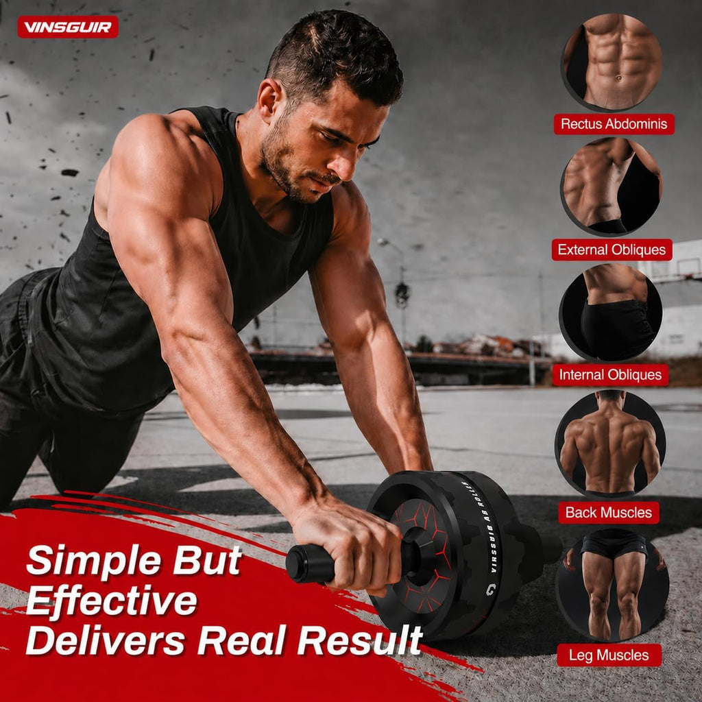 Ab Roller Wheel, Abs & Core Workout Equipment for Home Gym with Knee Pad Accessories, Abdominal Wheel for Full-body
