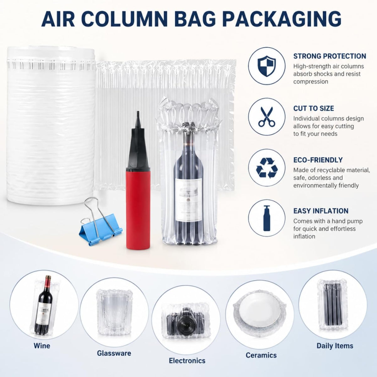 Inflatable Air Pillows for Shipping – Large Bubble Cushion Wrap