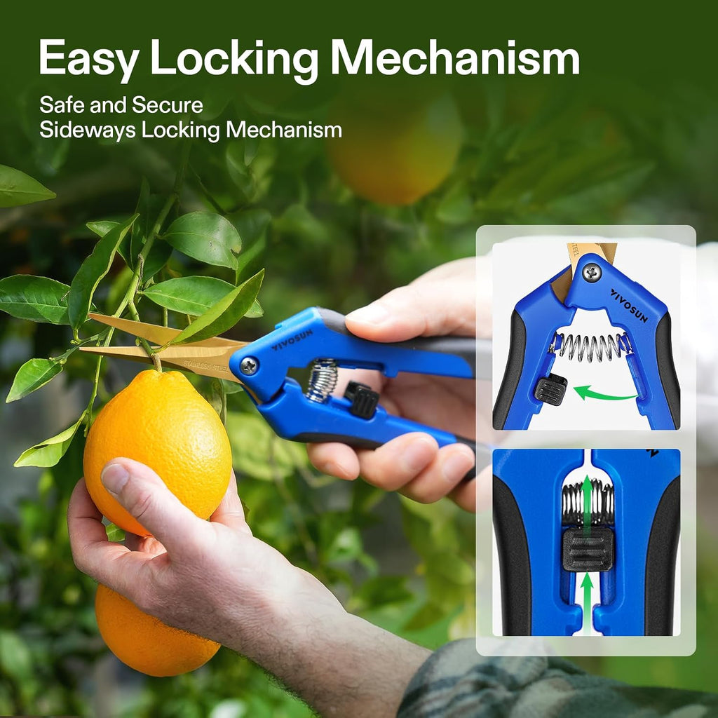 Curved Gardening Scissors 6.5 Inch Hand Pruner Shear and Gardening Scissors 6.5 Inch Hand Pruner Pruning Shear with