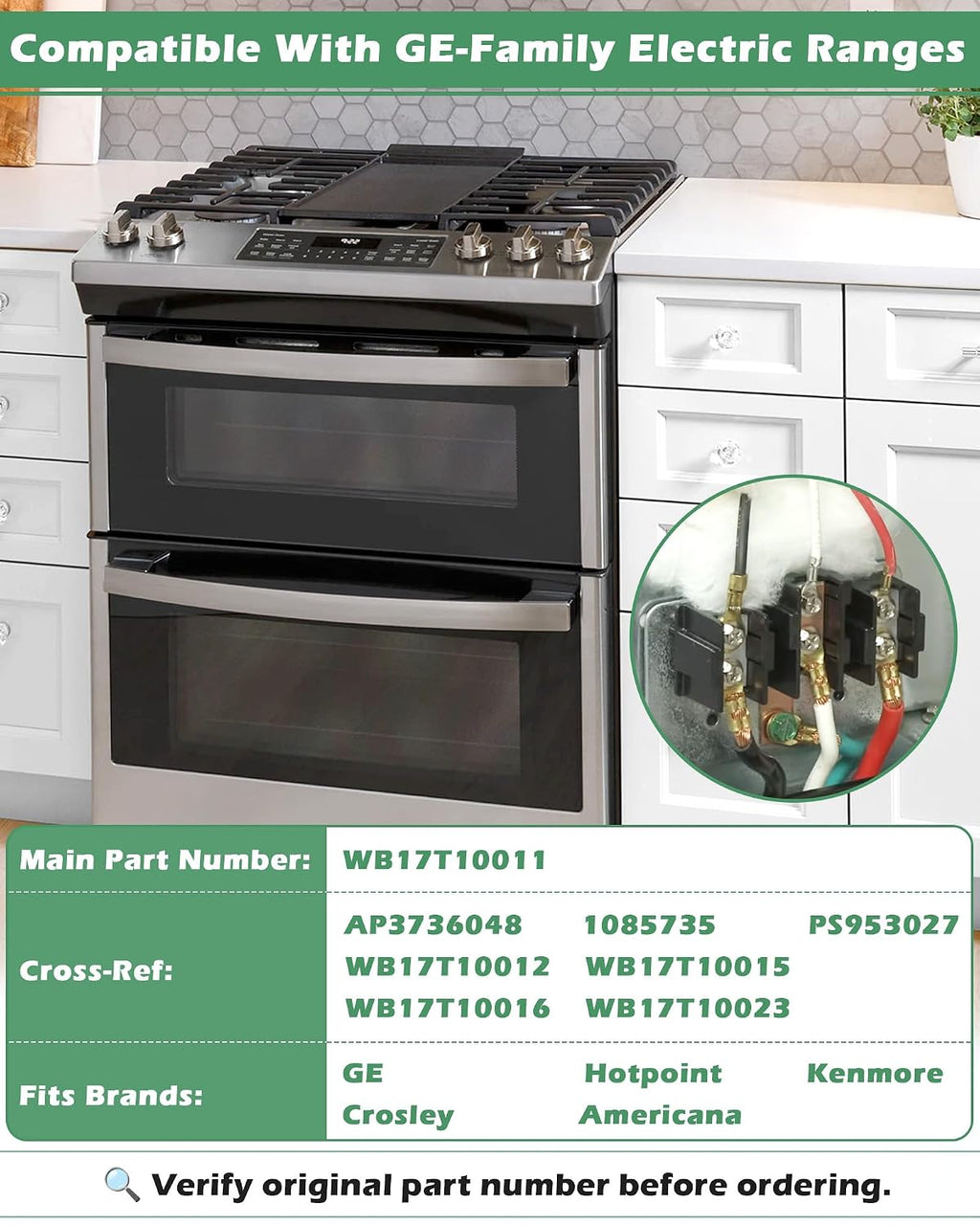WB17T10011 Terminal Block Compatible with GE Electric Range Oven Stove