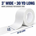 White 3 Inch Wide 30 Yard 9 Mil Heavy Duty Duct Tape Waterproof Repair Tape