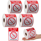 4 Rolls 3" x 4" 2000 Labels Do Not Stack Stickers, Heavy Duty Warning Labels for Shipping Boxes, Fragile Packages &