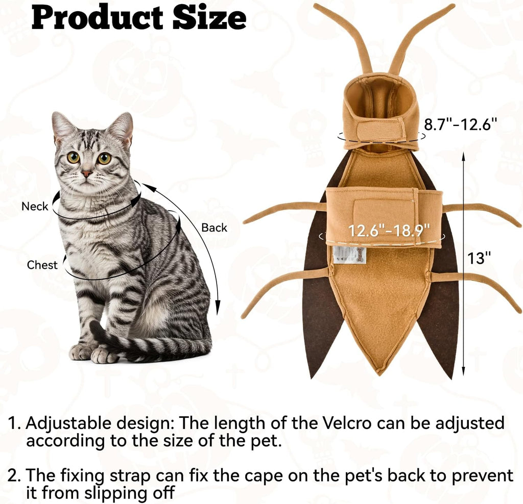 Halloween Puppy Cat Costume Dog Cockroach Shaped Outfits Pet Festival Cosplay Apparel for Small Dogs Cats