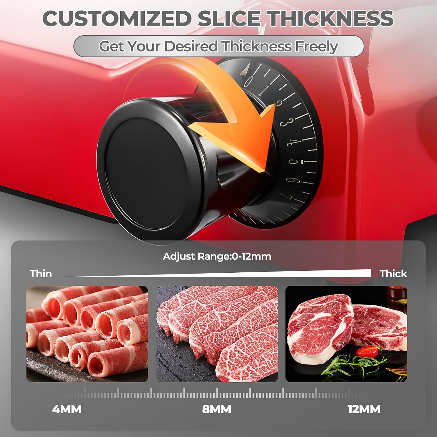 Commercial Meat Slicer, 300W Electric Deli Slicer, 10 Inch