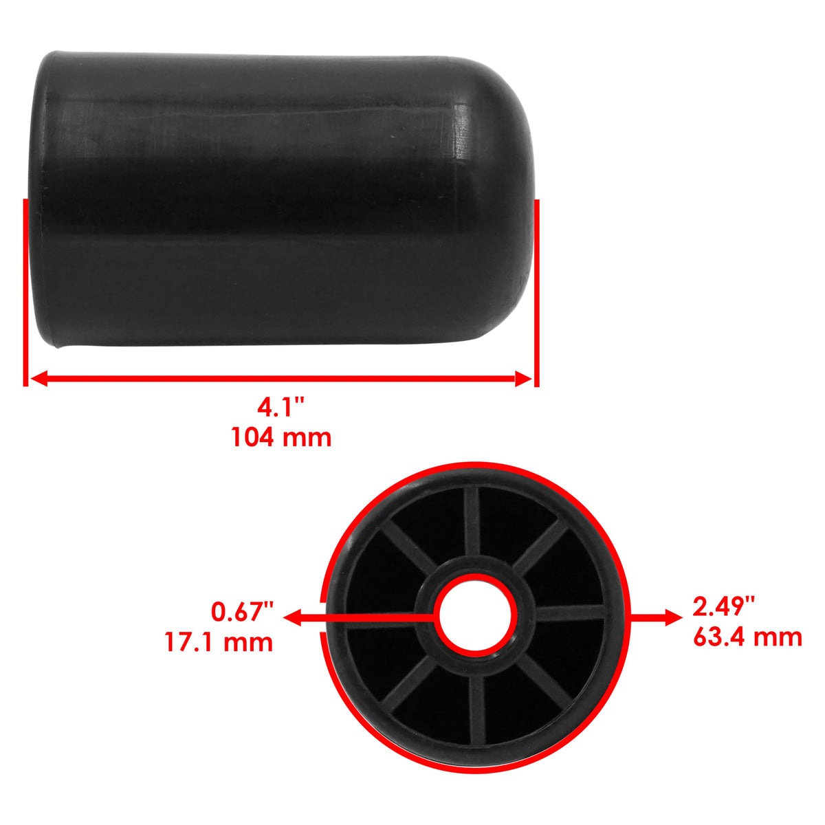 Caltric Deck Rounded Roller Compatible with Snapper Compatible with Simplicity Compatible with Briggs and Stratton 1722036SM Qty 6