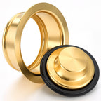 Hicarer Gold Garbage Disposal Flange with Stopper for Kitchen 3-1/2 Inch Sink Drain Stainless Steel Disposer Sink Plug Strainer Replacement for Kitchen Accessories