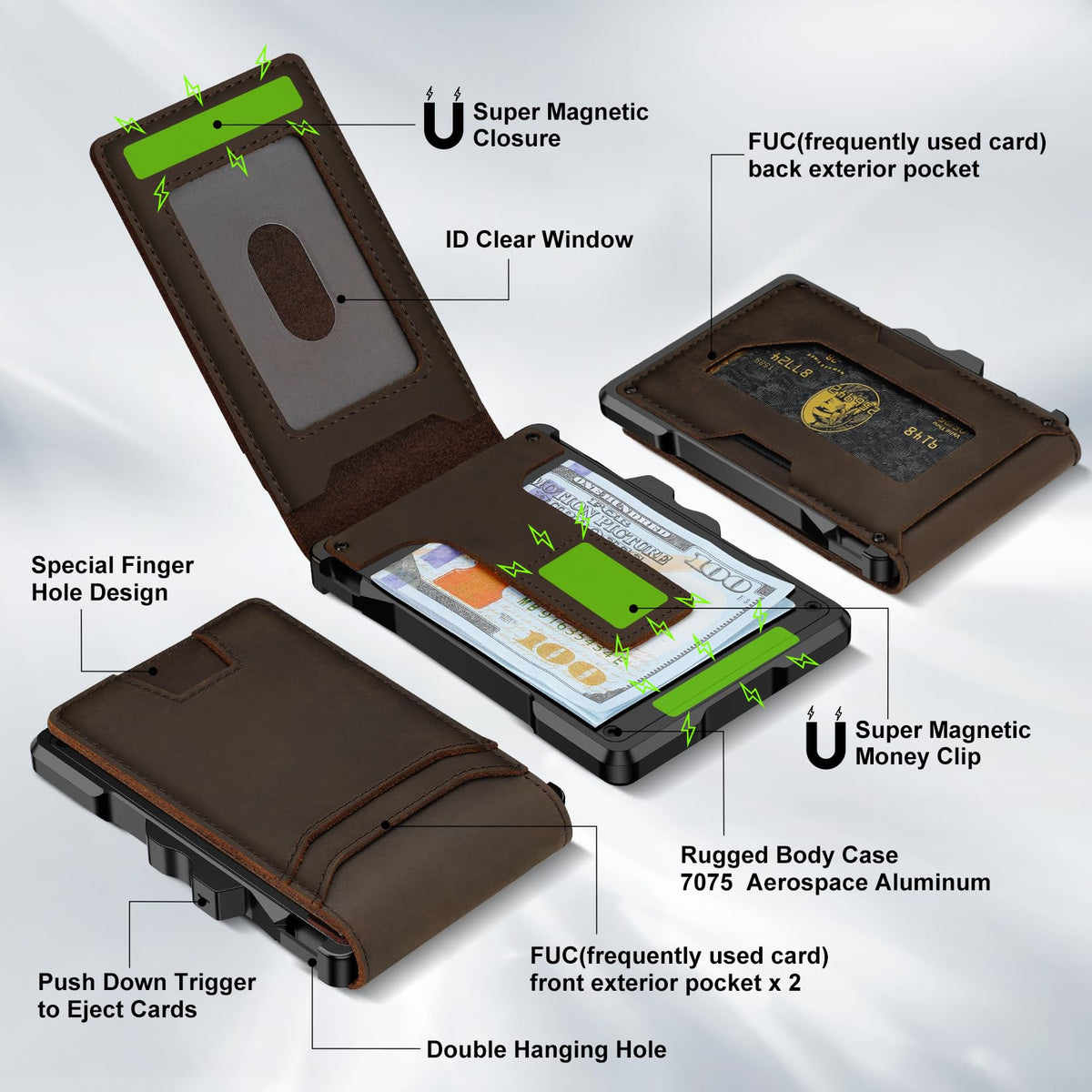 Genuine Leather Wallet for Men: Slim RFID Smart Minimalist Wallet