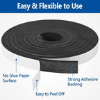 Self Adhesive Foam Tape Weatherstrip 2In x 1/2In x 6.5Ft High Density Foam Insulation Strips Foam Seal Weather