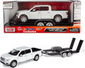 2019 Ford F-150 Lariat Crew Cab Pickup Truck with a Car Hauler, Truck & Tow Trailer Combo - 1/27 Scale Diecast Model