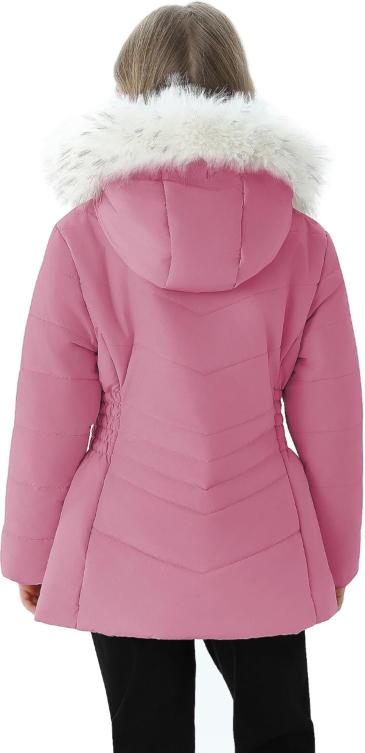 Girl’s Winter Parka Coat Long Hooded Waterproof Warm Fleece Puffer Jacket
