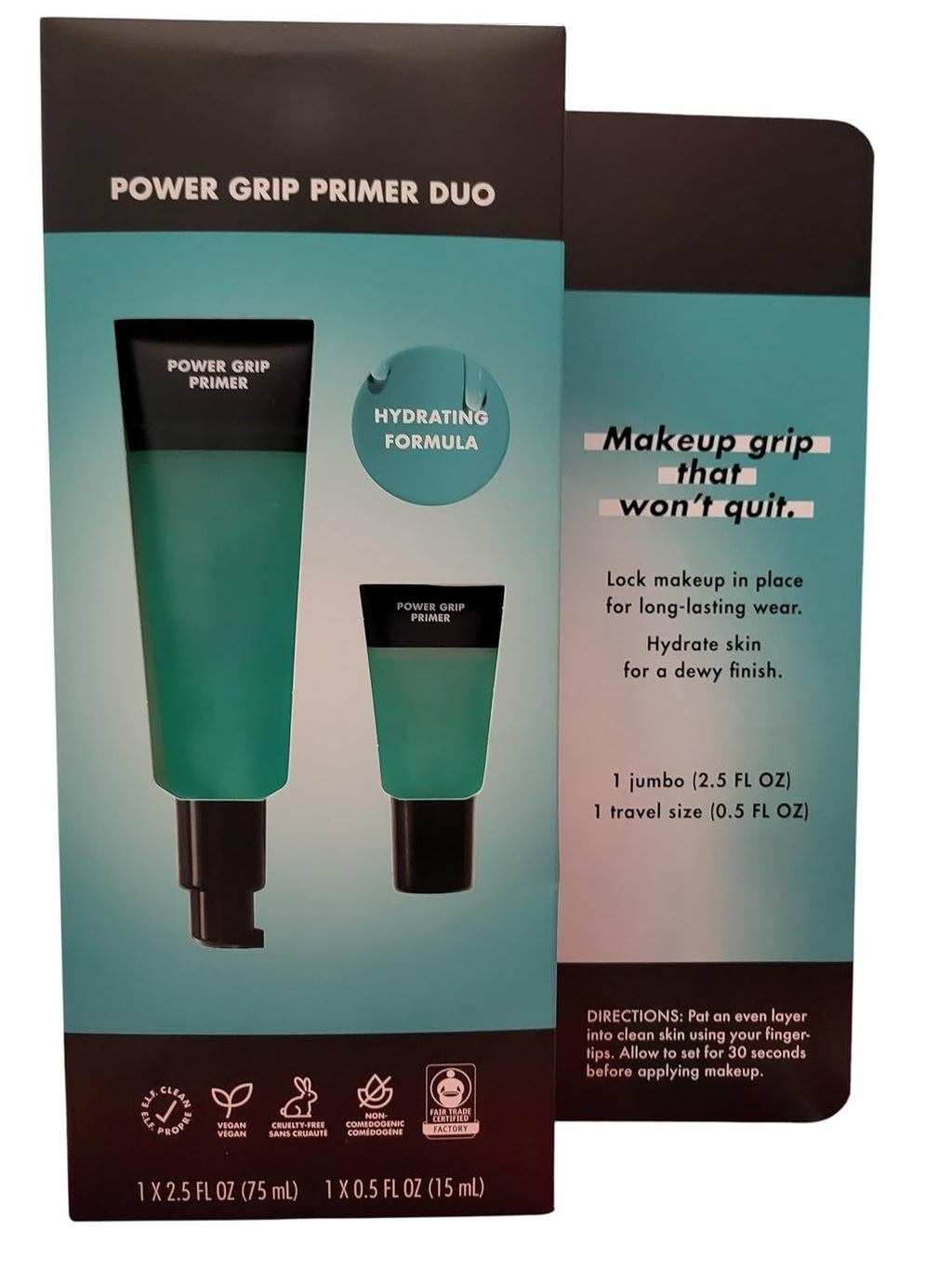 Power Grip Primer Duo, Gel-Based & Hydrating Face Primer for Smoothing Skin & Gripping Makeup, Moisturizing &