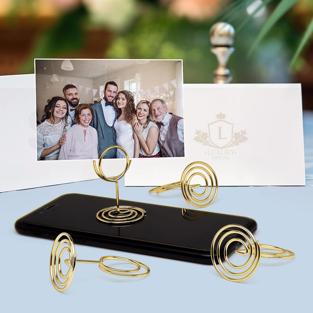 30PCS Gold Table Number Holders Place Card Holder,Small Photo Stand | Cards Stand Name Menu Clips,Table Sign Holders