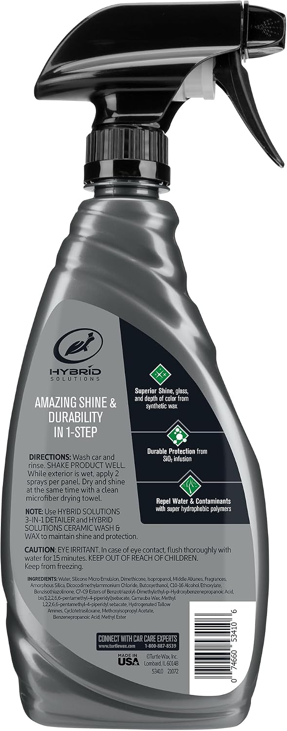 Hybrid Solutions Ceramic Wet Wax Spray, 26 oz. (Pack of 1) | 1-Step Car Wax for High Gloss Shine & Ceramic Coating