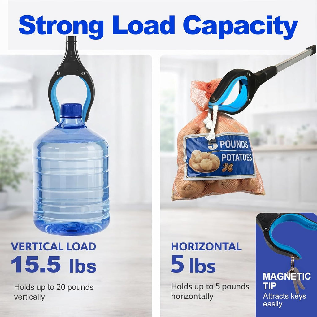 32" Grabber Reacher Tool, Foldable Reacher Grabbers Pickup Tool for Senior, Heavy Duty Upper Gripper, Wide Claw Trash