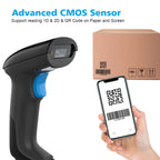 USB 2D QR Barcode Scanner Wired, Automatic Handheld Code Reader