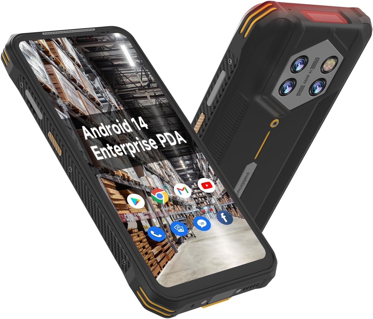 Android 14 Barcode Scanner H68T, Handheld PDA w/Zebra SE4710 Scan Engine, 8GB+128GB, IP68 Rugged Data Terminal, 6.56"