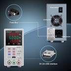 Variable DC Power Supply,0-50V 0-6A max150W Switching Regulated Bench Power Supply with Memory, 4-Digit LED Display, 5V2A USB Interface, Output Switch, Coarse and Fine Adjustments