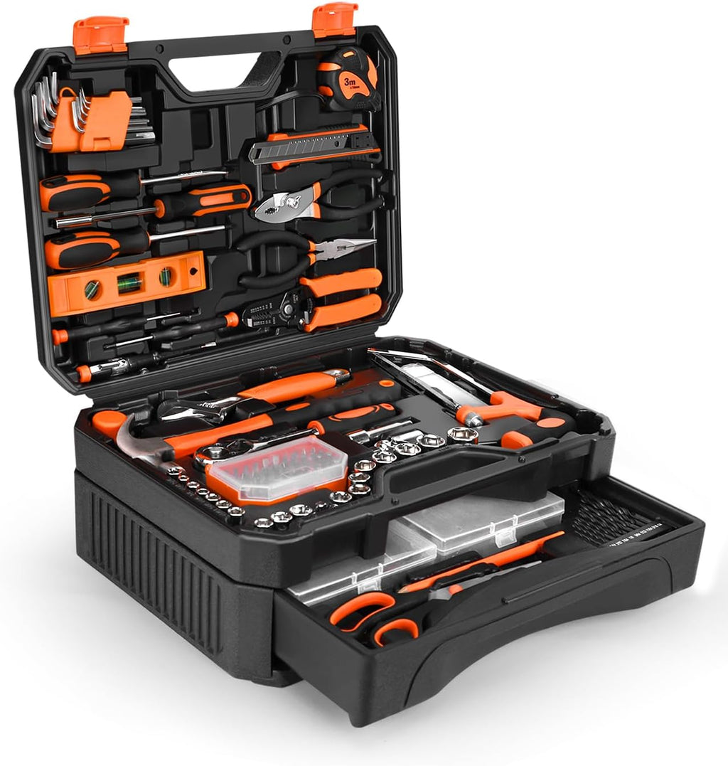 328-Piece Tool Set - Tool Kit Toolbox Storage Case with Drawer, General Household Hand Tool Kit Perfect for Home &