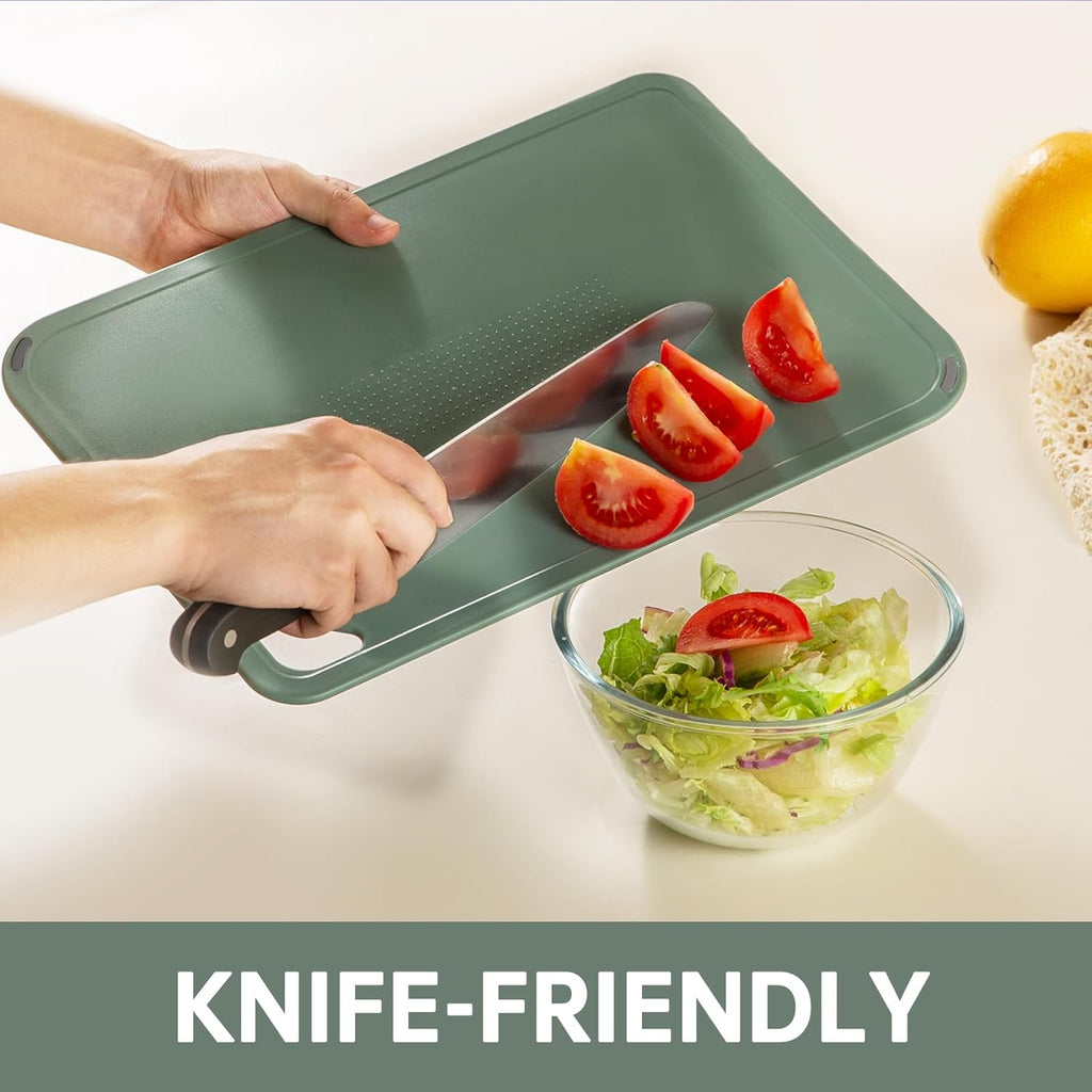 Plastic Cutting Board Set of 3-Cutting Boards for Kitchen BPA Free, Large-Small Chopping Boards Non-Slip for Cooking