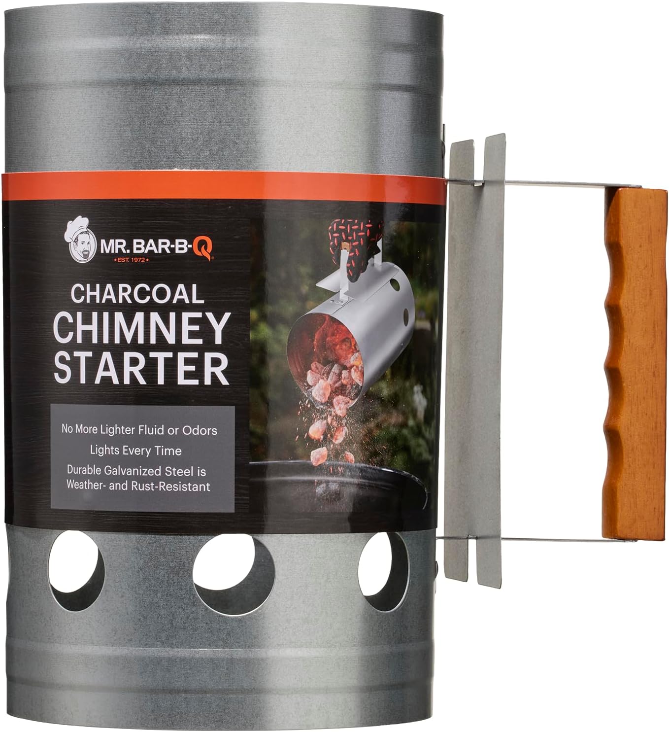 Charcoal Chimney Starter, Galvanized Steel