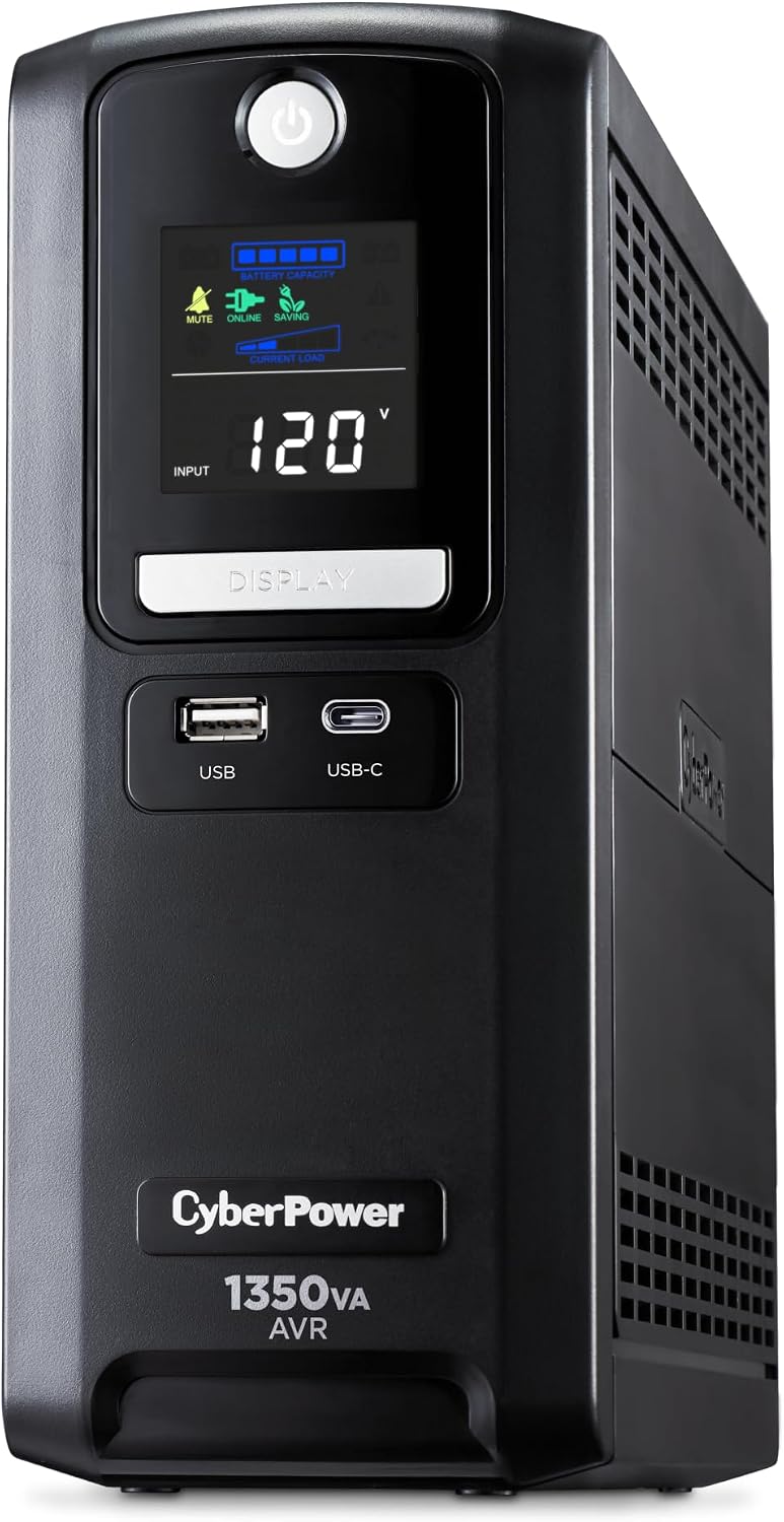 CST135UC2-R Line‑Interactive UPS Battery Backup and Surge Protector, 1350VA/810W, AVR, 10 Outlets, USB‑C & USB‑A