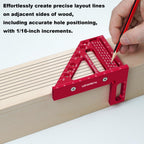 ViewReal Premium Carpenter Square Hole Scribing Ruler Woodworking Square 22.5-90 Degree Measuring Ruler with Angle Pin,Versatile Multi Angle Square for Woodworking, Engineering, and Construction