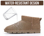 100% Genuine Leather Womens Boots Fur-Lined Ankle Boots Women