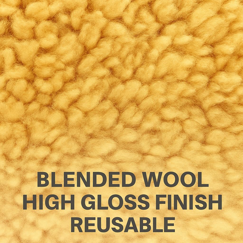 7.5" Wool Polishing Pad 2-Pack – Blended Wool Buffing Pads for Cars, Boats & RVs – Hook & Loop Backing – Removes