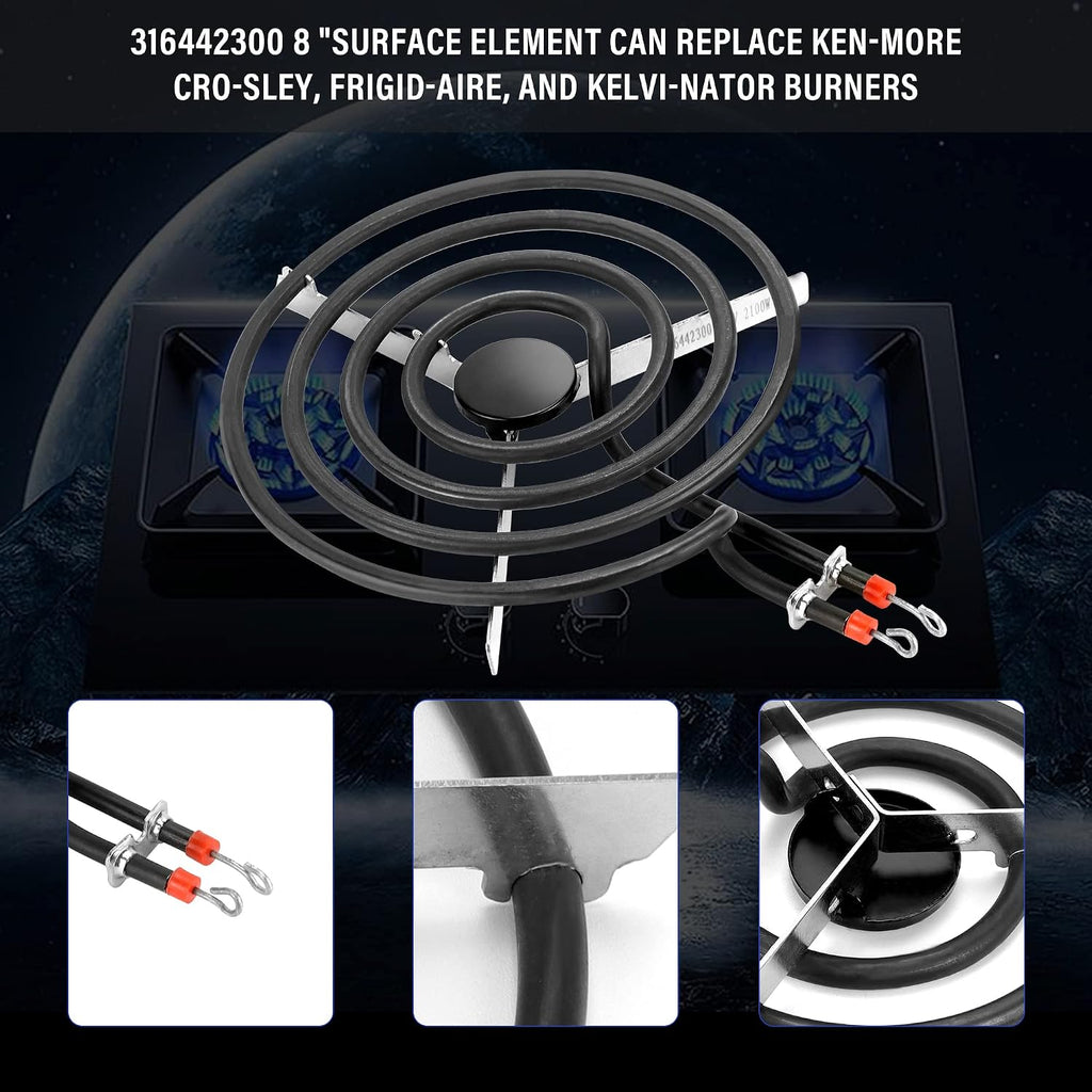 316442300 Range Surface Element 8'' Electric Range Surface Burner Coil Element by Romalon Fit for Frigi-daire Range Stove Cooktop Oven Coil Surface Element