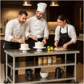 Stainless Steel Table with Wheels for Food Preparation and Work Extra-Large, Multi-Size Optional, Three-Layer