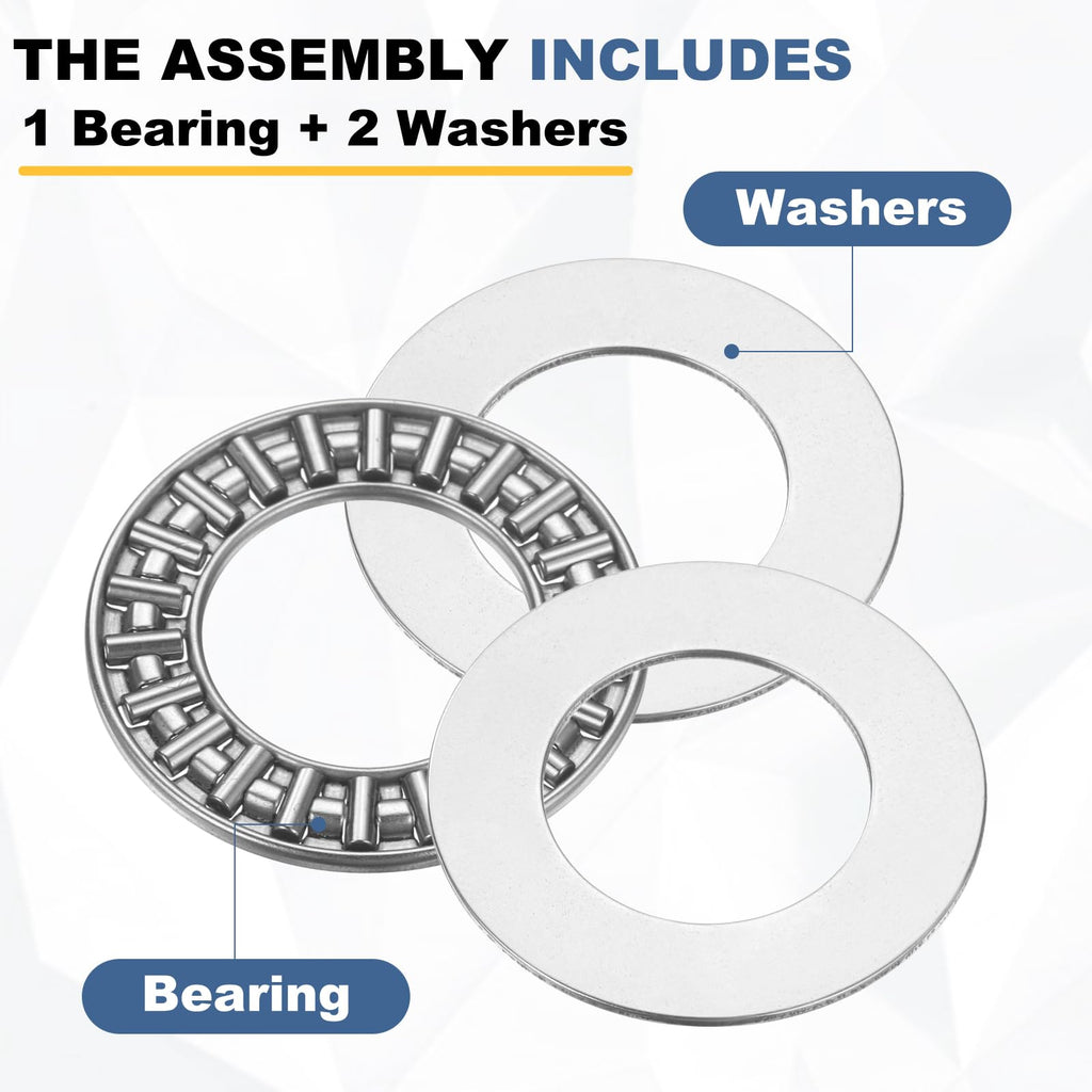 uxcell 8 Sets AXK2035 Thrust Needle Roller Bearings with Washers, ID 20mm