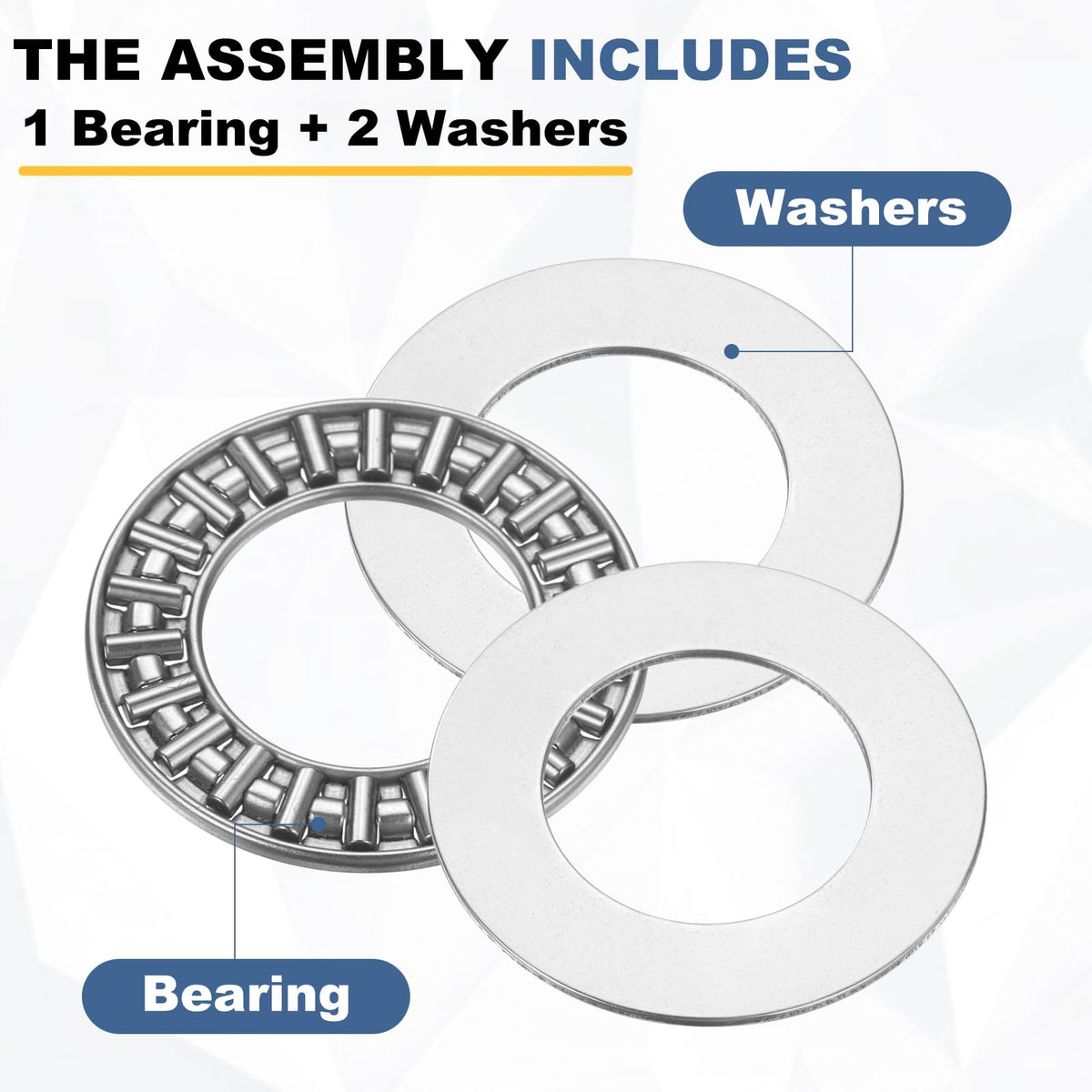 uxcell 8 Sets AXK2035 Thrust Needle Roller Bearings with Washers, ID 20mm