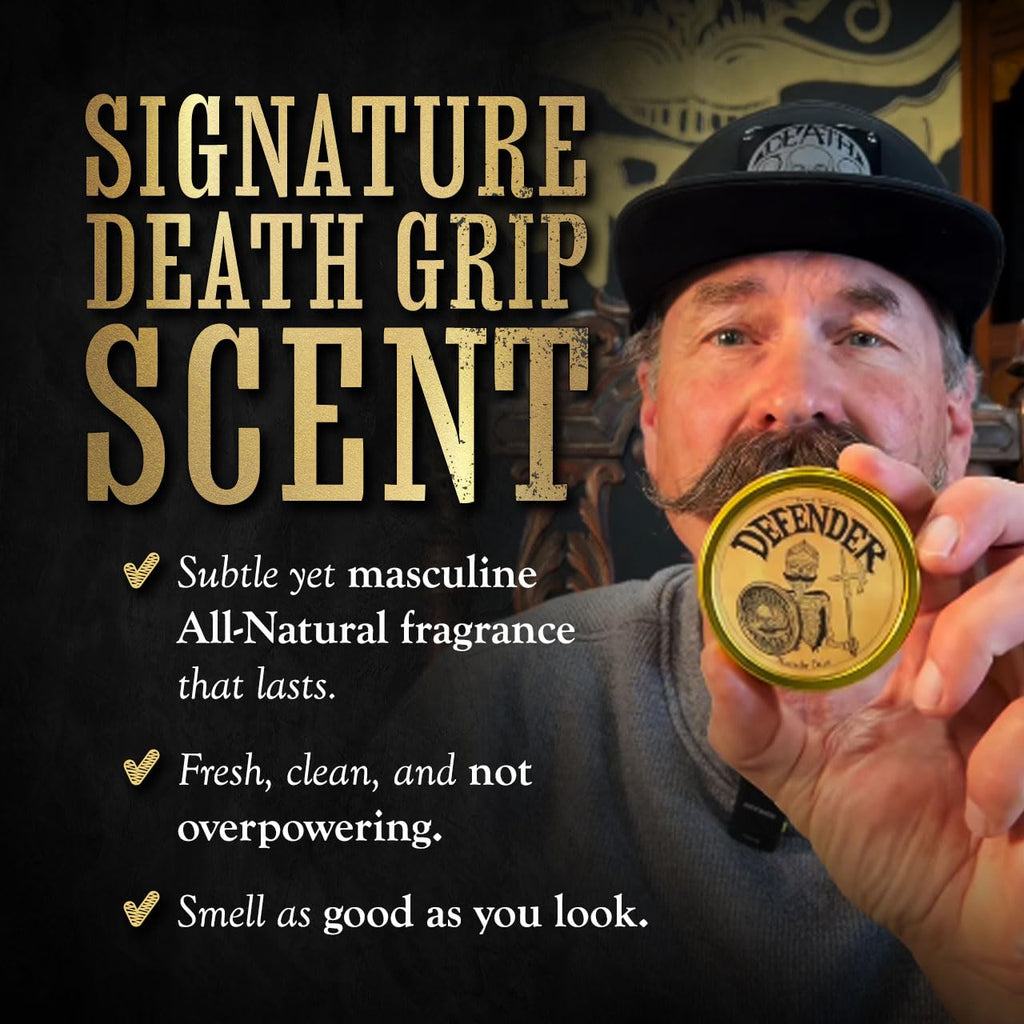 Mustache Balm Defender Travel Size for Men Strong Hold Death Grip