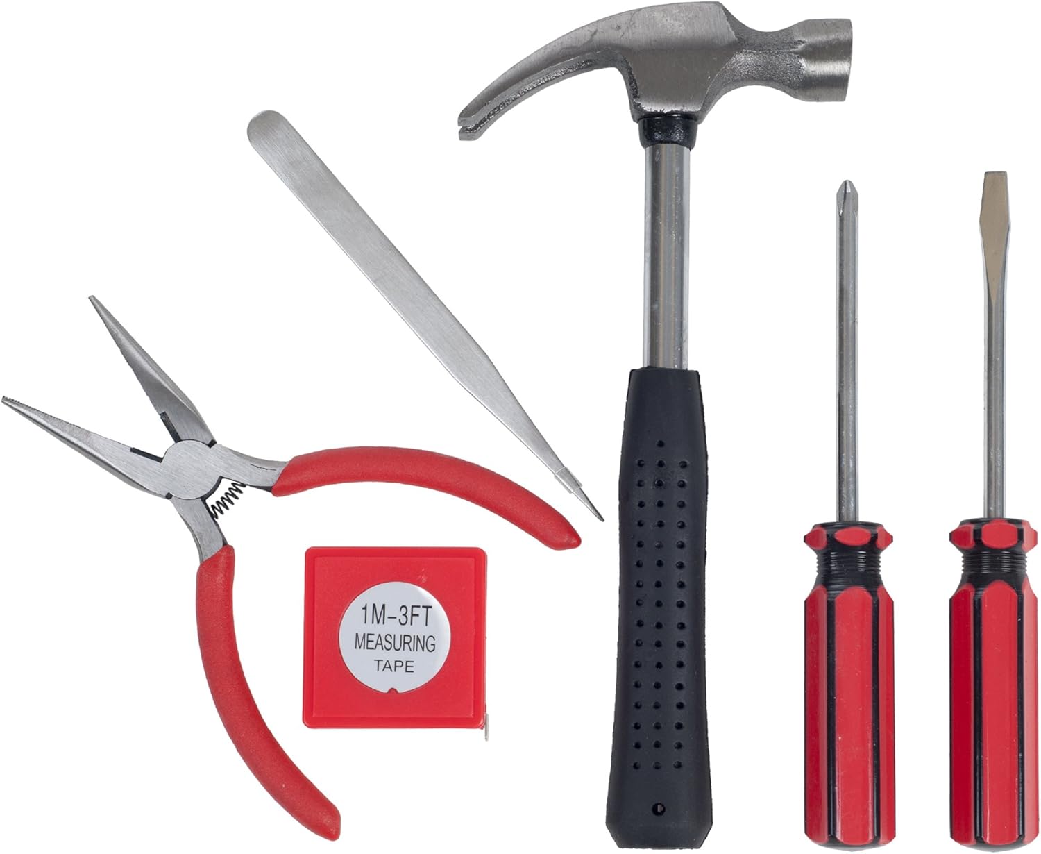 Household Hand Tools, Tool Set - 6 Piece by , Set Includes – Hammer, Screwdriver Set, Pliers (Tool Kit for