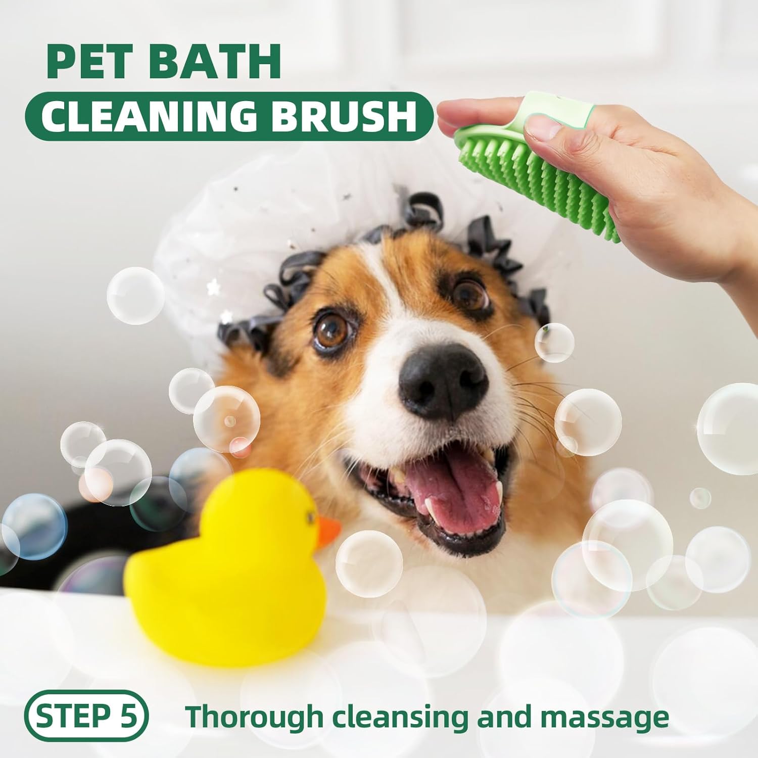 Pet Grooming Kit - 7 PCS Green Deshedding Brush Set with Undercoat Rake, Slicker Brush, Bath Brush & Nail Clipper for