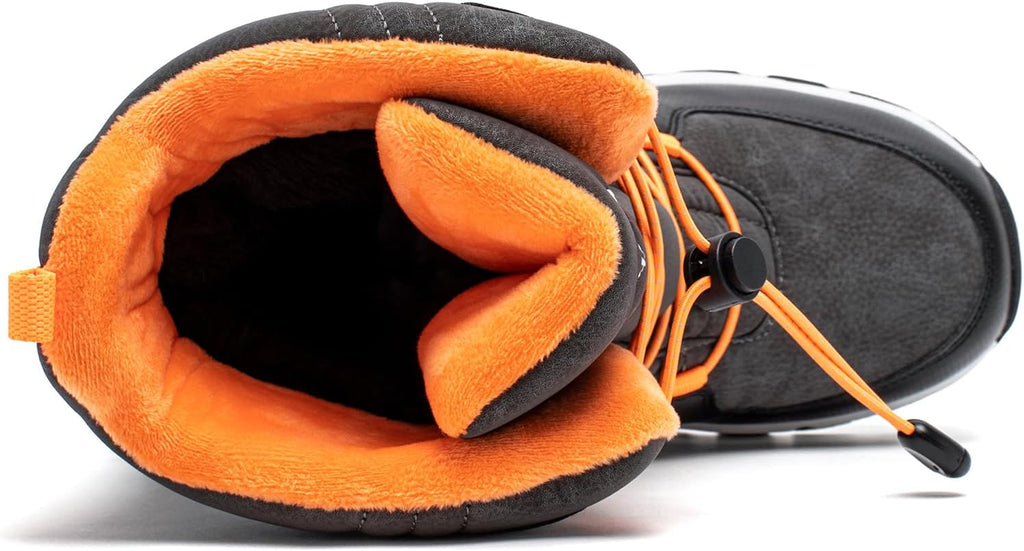 Kids Snow Boots Boys Girls Mid Calf | Water Resistant, Warm Faux Fur Lined, Insulated, Winter Shoes, Toddler Little