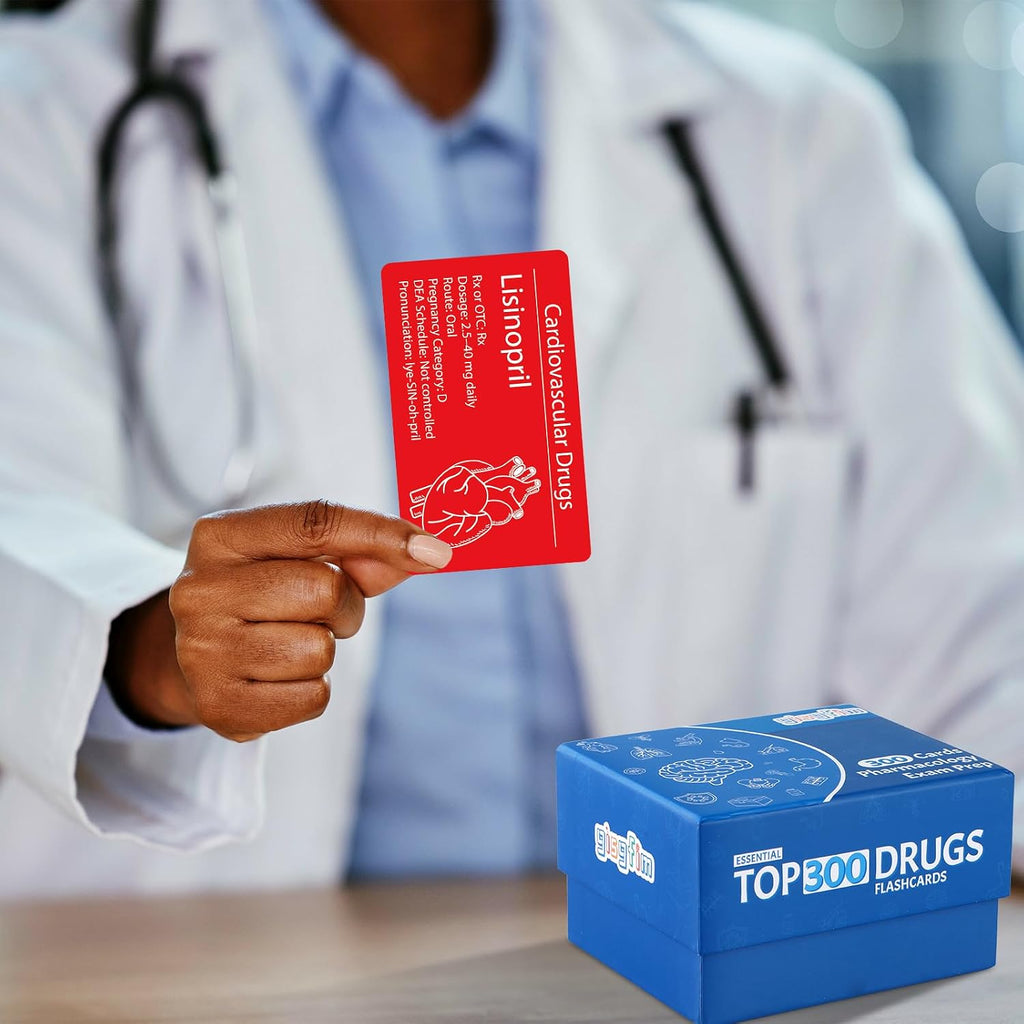 Top 300 Drugs Flashcards Pharmacology Flash Cards Nursing School Essentials with Drug Names Test Questions Dosage