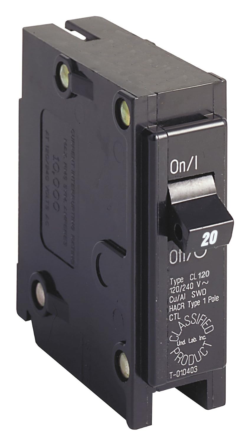 Eaton CL120CS 20 Amp Single Pole UL Classified Replacement Breaker