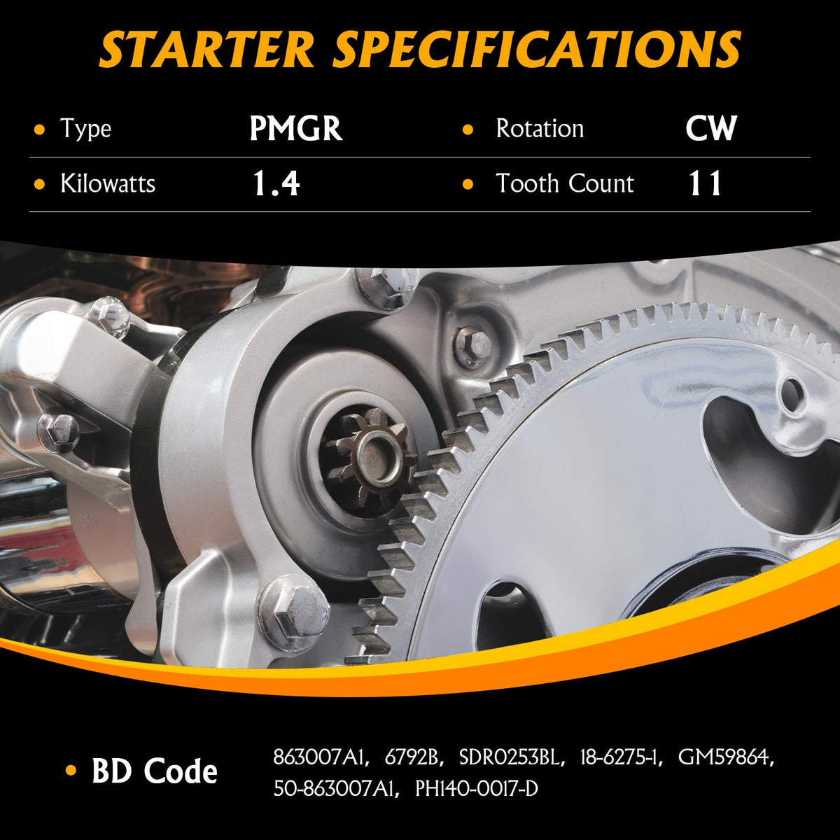 Marine Starter Replacement Mercruiser & Volvo Penta Delco Mando 4.3-8.2L