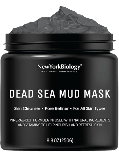 New York Biology Dead Sea Mud Mask for Face and Body | Spa Quality Pore Refiner for Oily Skin | Natural Skincare for