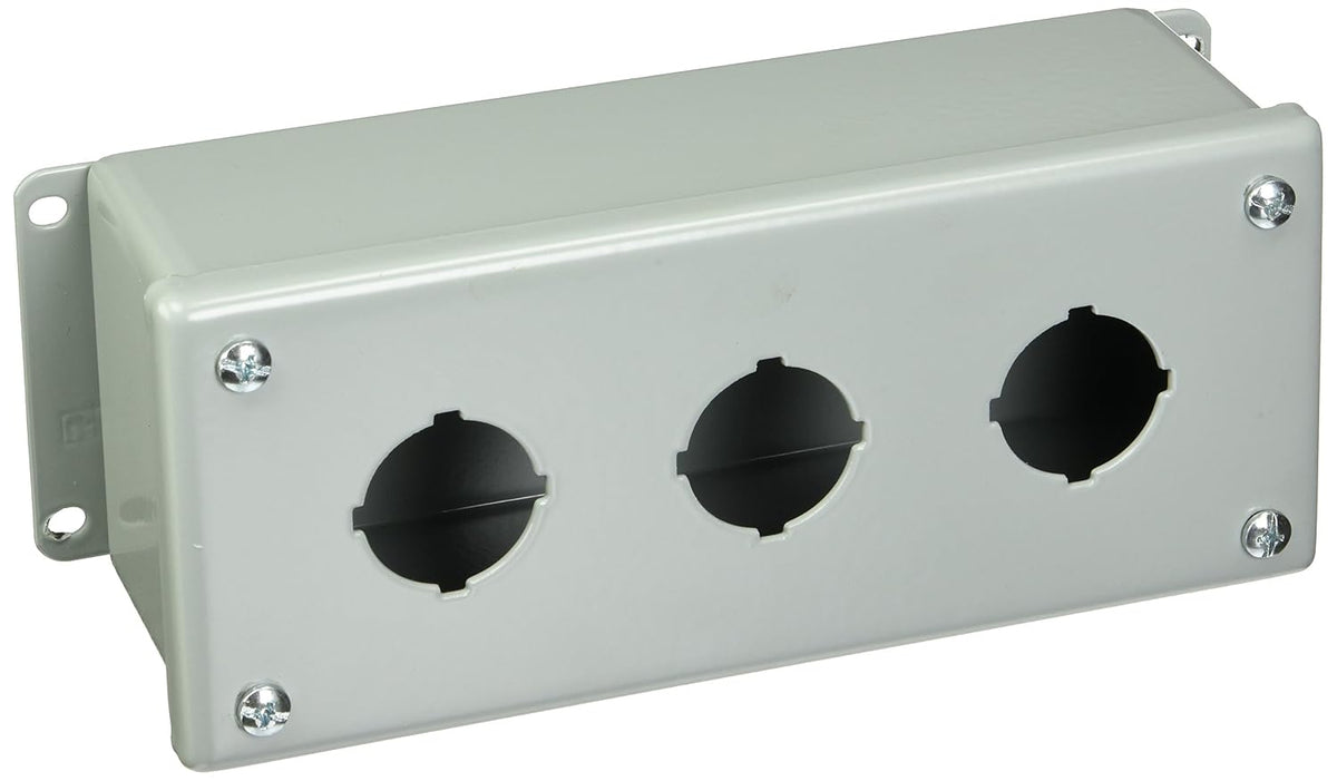 Hoffman E3PB Enclosure for 3 30.5 mm Pushbuttons, Steel, Gray