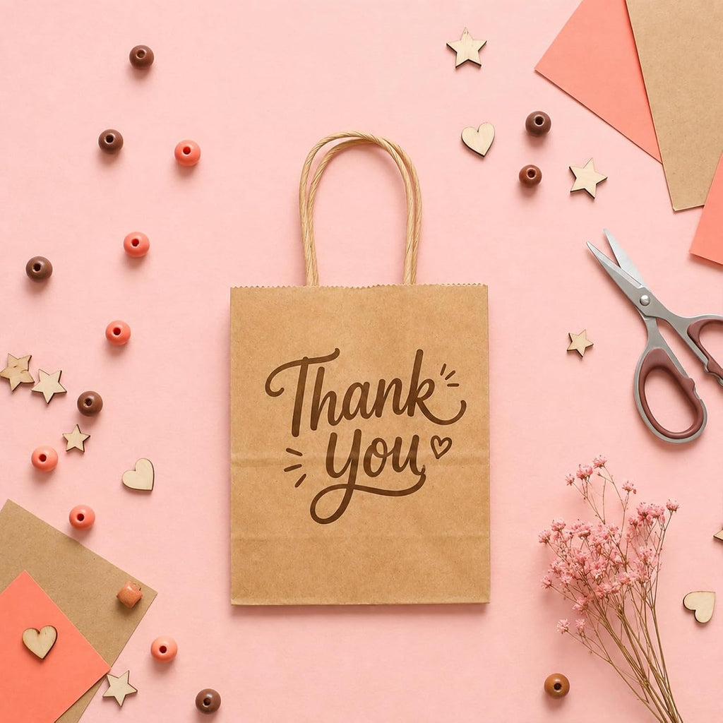125 Pcs Small Paper Bags, 5x3x6 Inch Mini Gift Bags with Handle