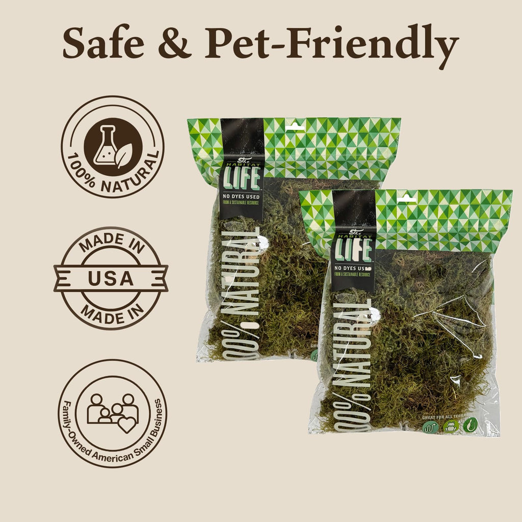 Deco Moss for Terrarium Habitats, Medium 2-Pack