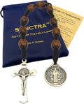 Pocket Rosary, Handmade and Blessed in the Holy Land, Prayer Beads with Saints Medal and Cross/Crucifix, Gift Pouch