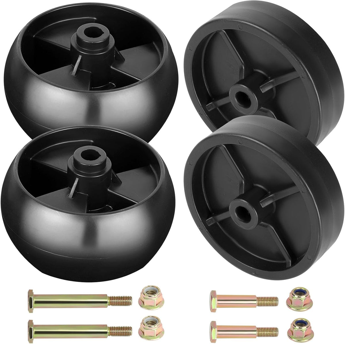 734-04155 and 734-0973 each 2 PCS Mower deck wheel with bolt kits replaces for Toro 112-0677 112-0337,MTD RZT42 RZT50,Cub Cadet XT1-LT42 XT2-LX46,Troy Bilt TB1942,Craftman T240 Tractors