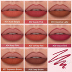 Deep Brown Matte Lipstick Lip Liner Pencil, Waterproof Cream Lipliner #8