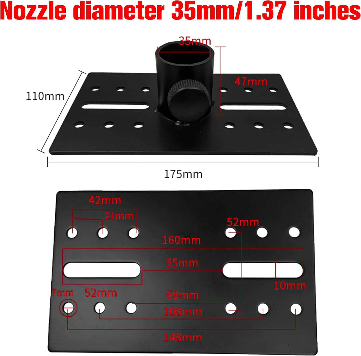 Rotatable 35mm Speaker Stand Adapter, Adjustable Metal Mount Bracket Tripod Pole DJ Top Cap, Heavy-Duty D-G Speaker