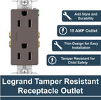 Legrand radiant 15 Amp Tamper Resistant Decorator Outlet Brown 1 Pack